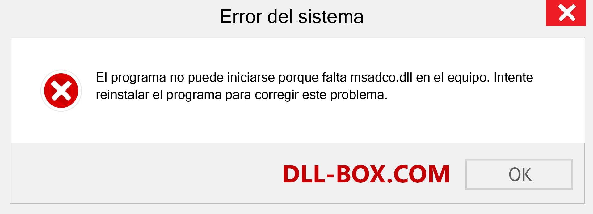 ¿Falta el archivo msadco.dll ?. Descargar para Windows 7, 8, 10 - Corregir msadco dll Missing Error en Windows, fotos, imágenes