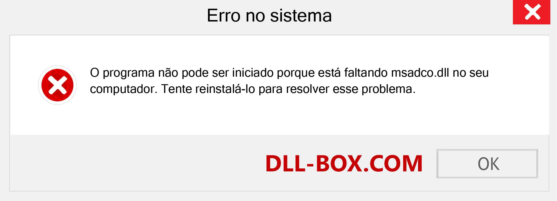 Arquivo msadco.dll ausente ?. Download para Windows 7, 8, 10 - Correção de erro ausente msadco dll no Windows, fotos, imagens